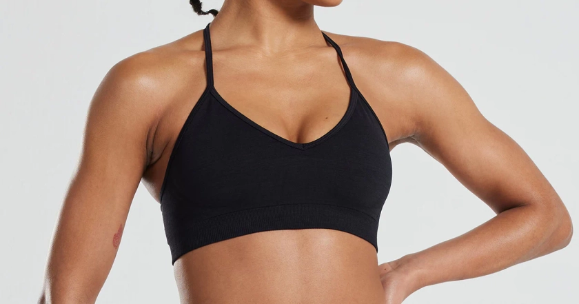 Define Seamless Halter Neck Bra | Black