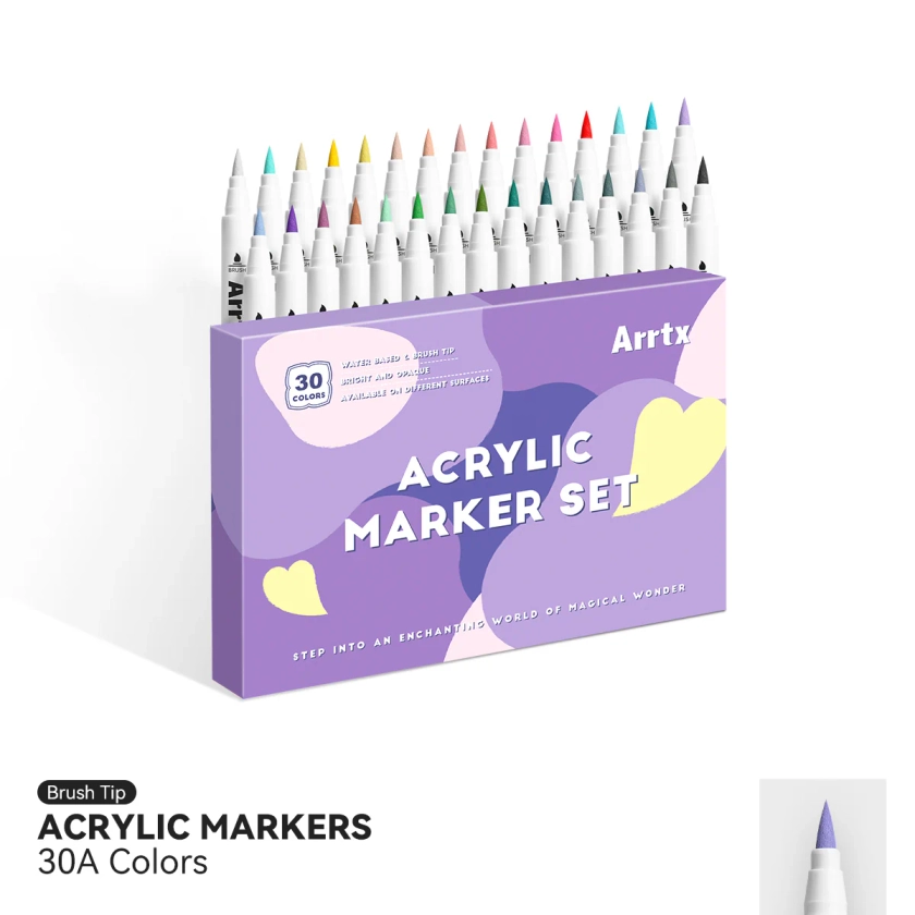 Arrtx 30 Colors Acrylic Paint Pens 30A Acrylic Markers