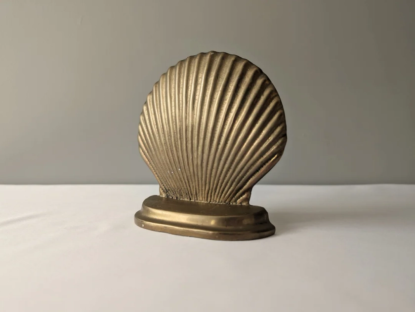 Vintage Brass Seashell Figurine Bookend - Etsy Australia