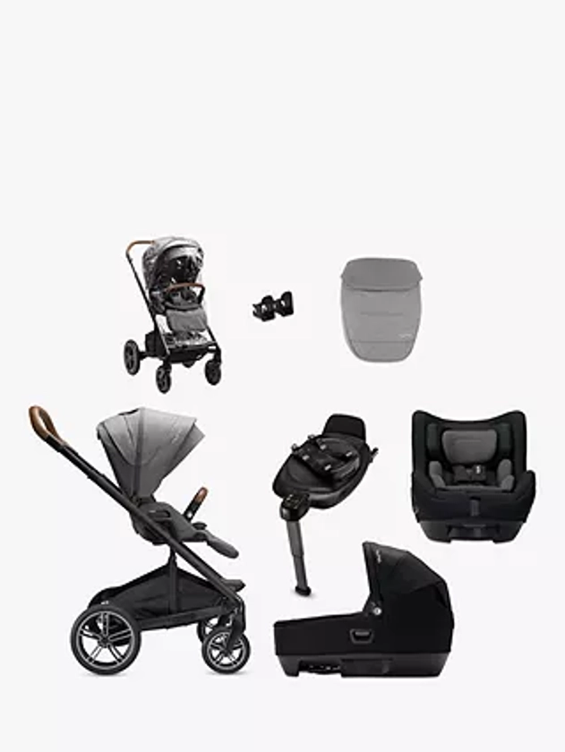 Nuna MIXX Next Stroller, CARI Next Carrycot & TODL i-Size Car Seat with Base Next Travel System Bundle, Granite