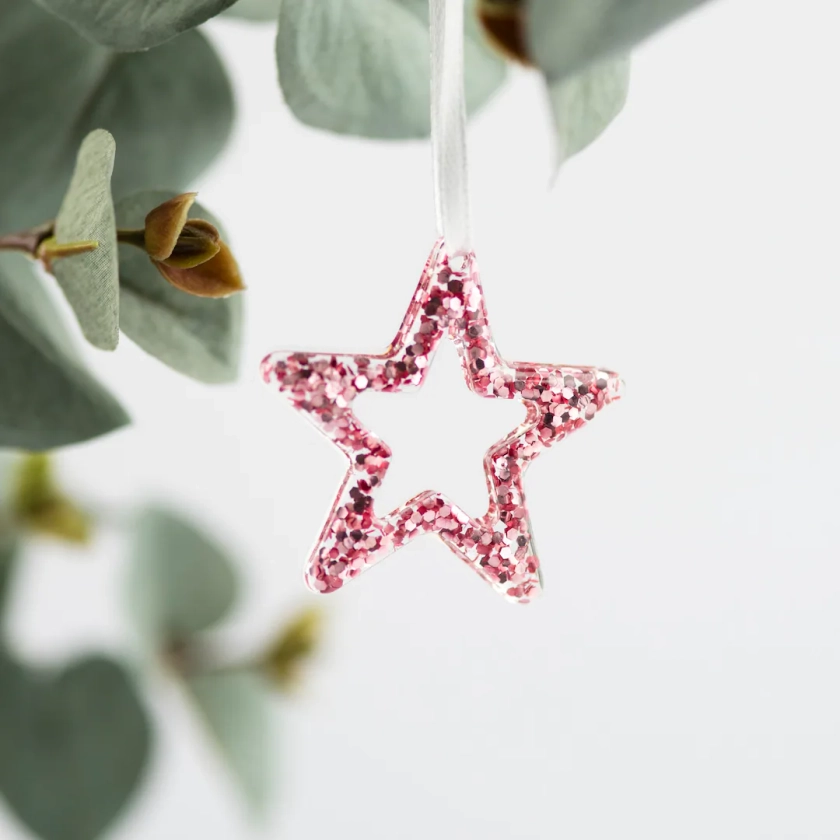 Pink Star Christmas Decoration, Christmas Decorations, Star Wall Hanging, Christmas Decor, Modern Christmas Decorations,