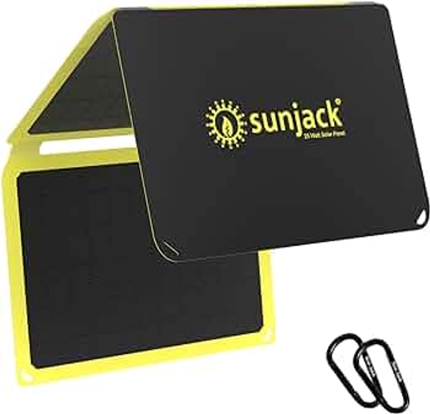 SunJack 25 Watt Foldable IP67 Waterproof ETFE Monocrystalline Solar Panel Charger with USB-C and USB-A for Cell Phones, Tablets and Portable for Backpacking, Camping, Hiking and More