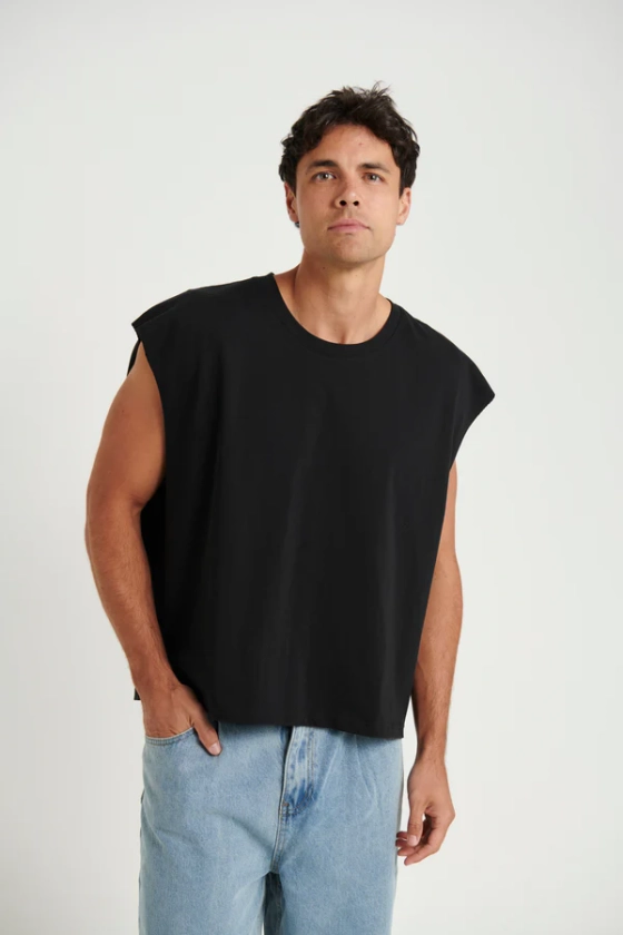 NTH Crop Box Tank Black