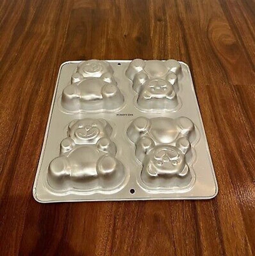 Vintage Wilton Mini Teddy Bear Cake Pan 4 Molds 2105-4497 Wilton 1991 | eBay