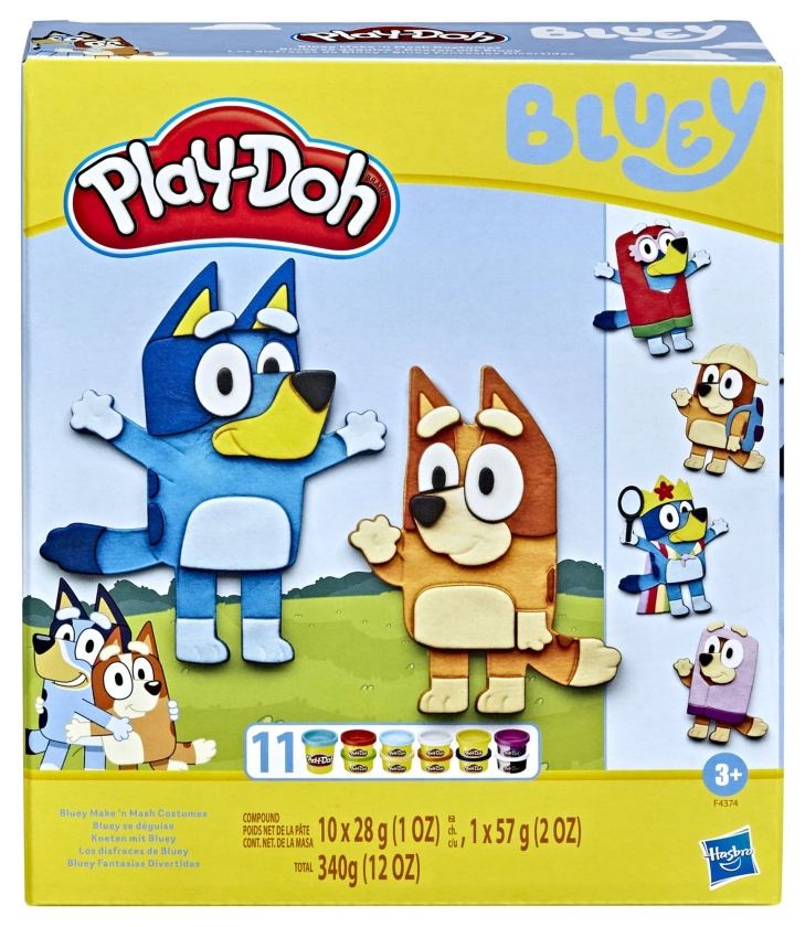 Play-Doh Bluey Make 'n Mash Costumes Set - 11 Color (11 Piece), Only At Walmart