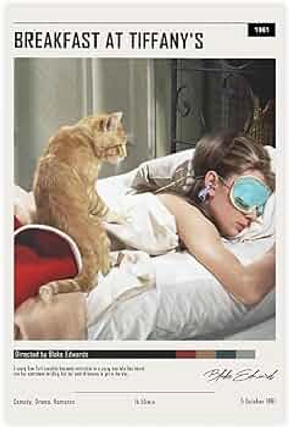 Movie Poster Breakfast at Tiffany's Canvas Poster Unframe:12x18inch(30x45cm)