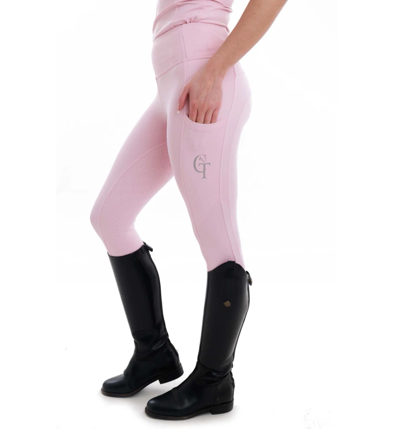 Horse Riding Leggings Full Seat-Pastel Pink