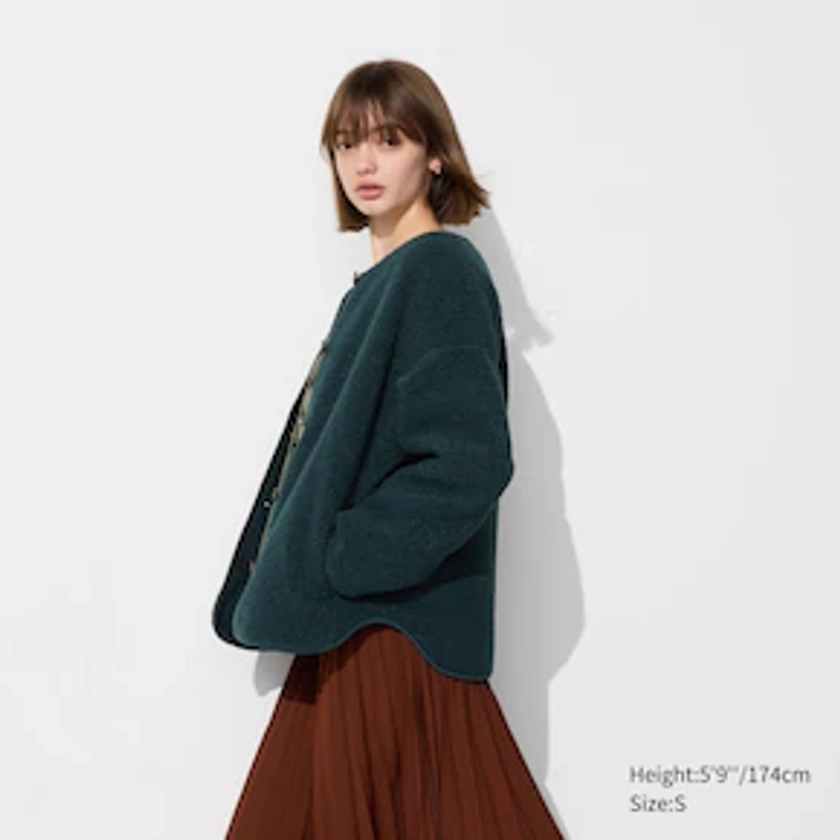 WOMEN'S PILE LINED FLEECE RELAXED SILHOUETTE CARDIGAN | UNIQLO CA