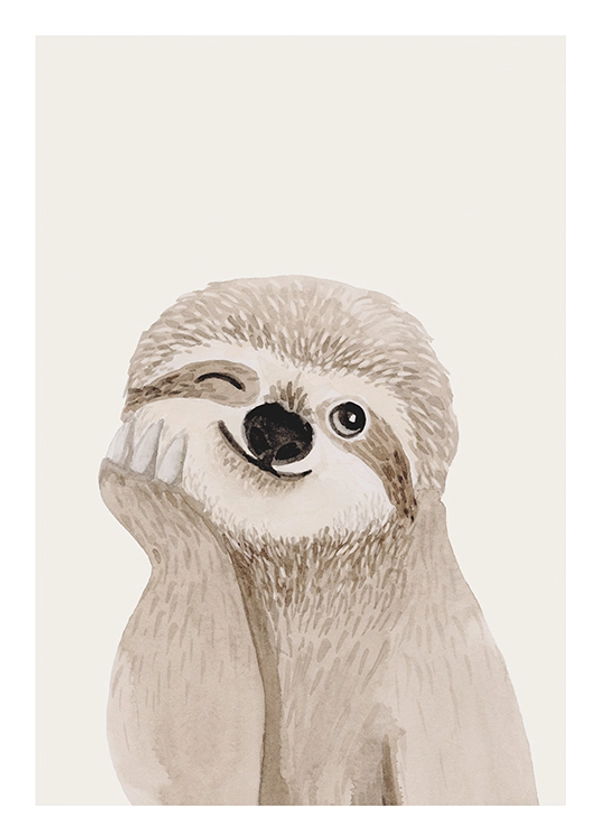 Cheeky Sloth Affiche