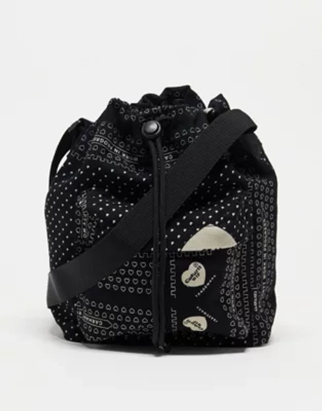 Carhartt WIP - Sac porté épaule à imprimé cœurs style bandana - Noir