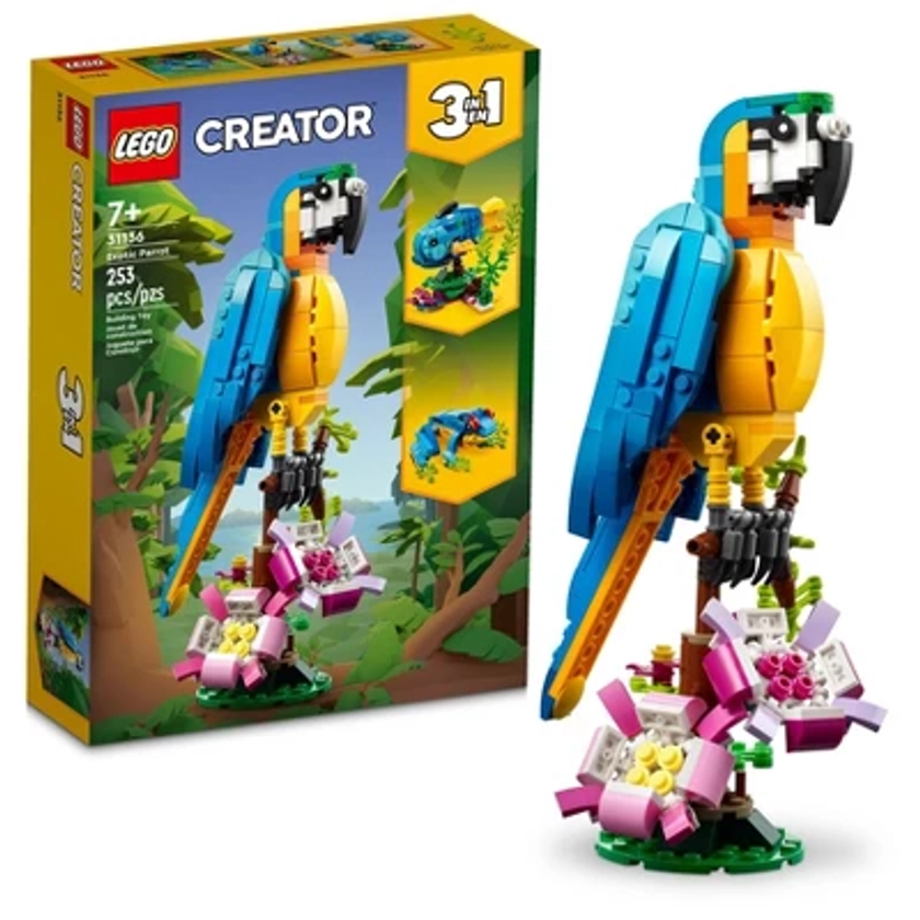 LEGO Creator 3 in 1 Exotic Parrot Animals Building Toy 31136