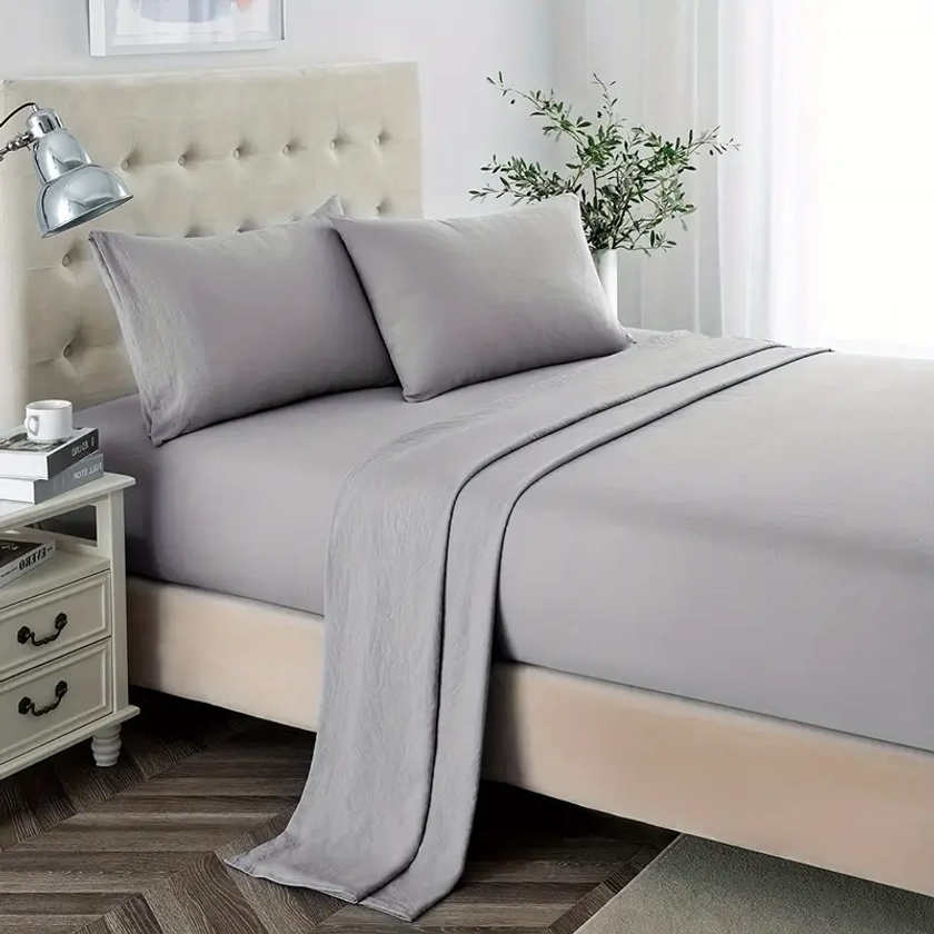 Microfiber Fitted Sheets Set Double Brushed Super Soft Fade - Temu Australia