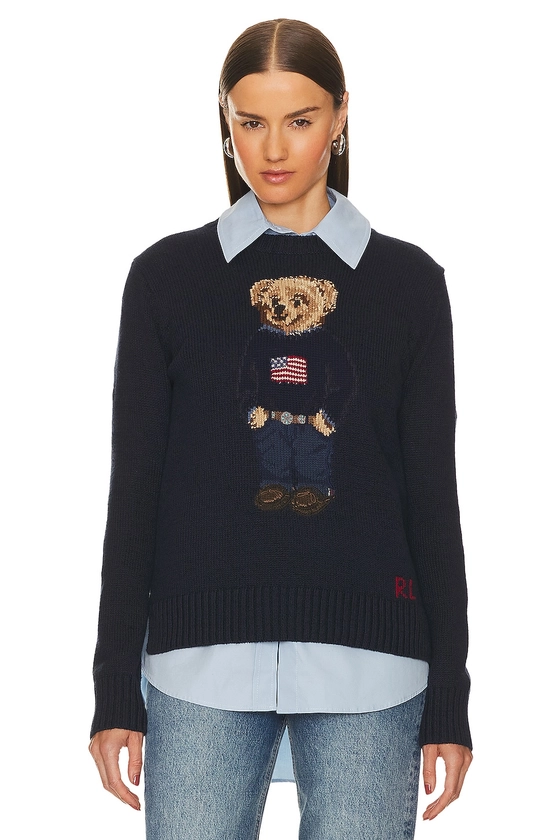 Polo Ralph Lauren Bear Pullover in Navy Multi | REVOLVE
