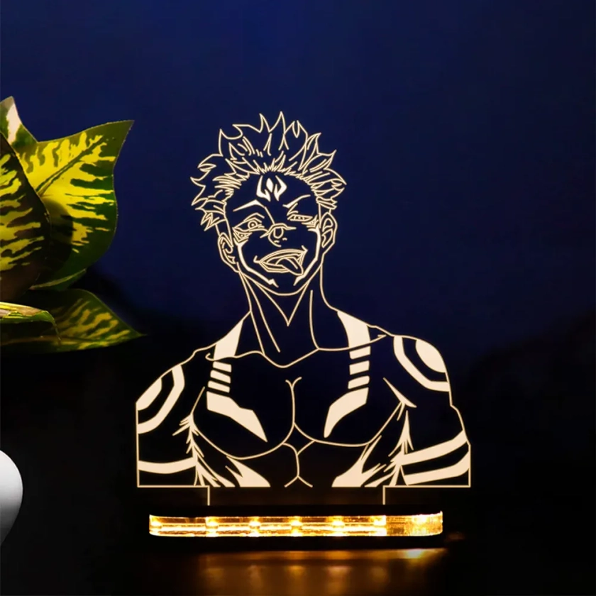 Buy StarLaser Anime Jujutsu Kaisen785 Led Night lamp for Bedroom Decor Night lamp Warm White Light Gift for Birthday (Wooden Base) Pack of 1 Online at Low Prices in India - Amazon.in