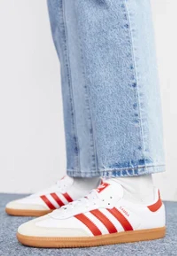 adidas Originals SAMBA OG - Zapatillas - footwear white/solar red/off white/blanco - Zalando.es