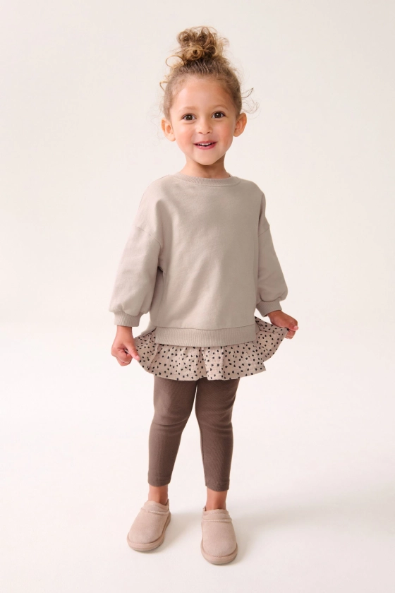 Buy Neutral Pink Long Sleeve Top and Leggings Set (3mths-7yrs) from the Next UK online shop