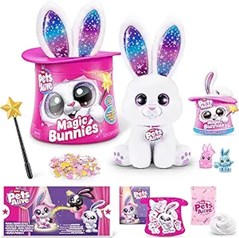 Pets Alive Magic Bunnies (Pearl) by ZURU Electronic Plush Unboxing Surprise Interactive Magic Toy