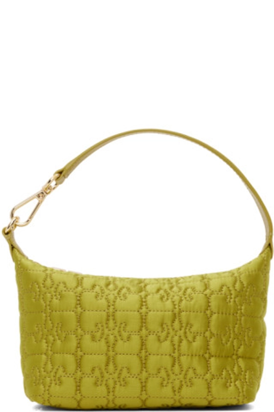 GANNI - Green Small Butterfly Pouch Satin Bag