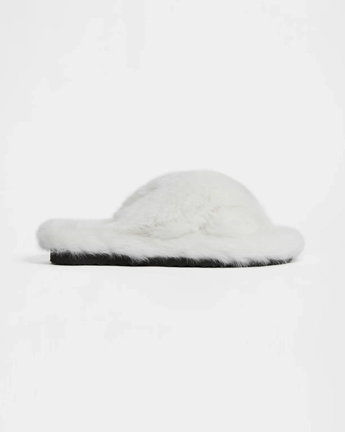 Biba Ivory | Faux Fur Slipper