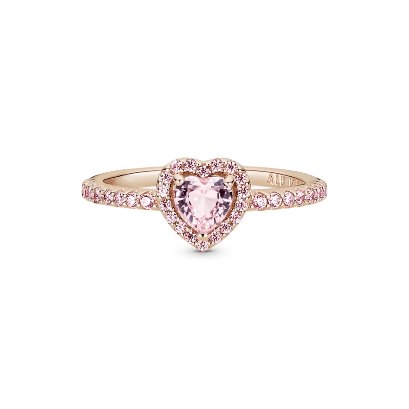 Anel Ouro Rose Coração Brilhante Rosa em Pavê - Pandora Joias | Charms, Braceletes, Anéis | Site Oficial