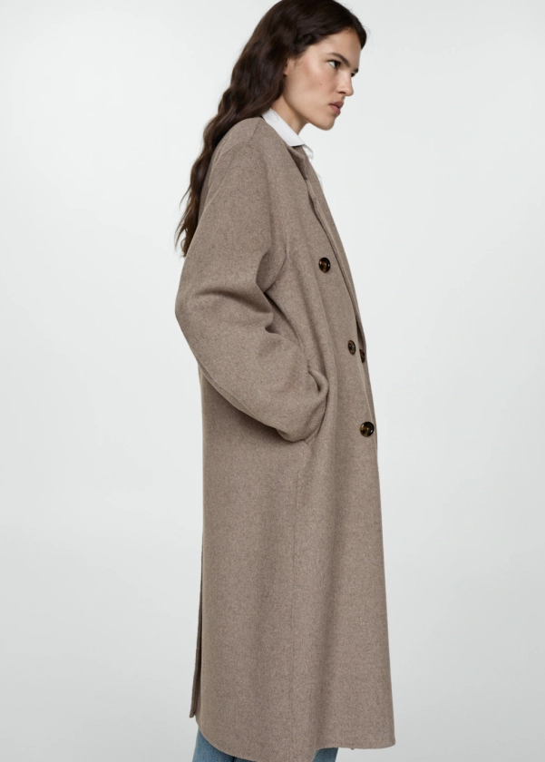 Manteau laine fait main oversize - Femme | MANGO France métropolitaine