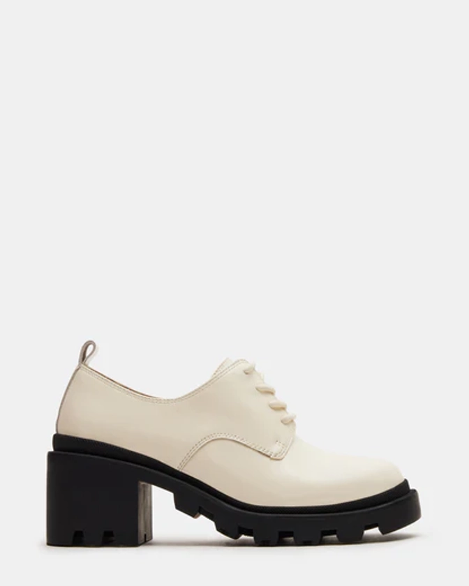 STEPPER Cream Leather Lace Up Oxford | Women's Heels