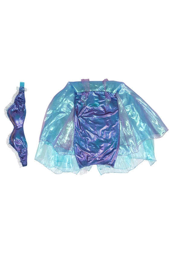 Mermaid Sirène Costume de Cosplay Robe Deux Pièces Bodycon en Queue de Sirène à Paillettes Bleues