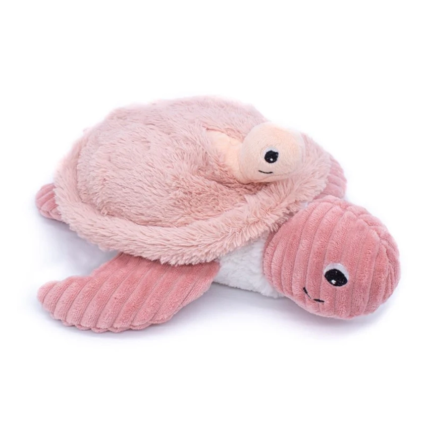 Peluche tortue Sauvenou maman et son bébé rose - Les Ptipotos