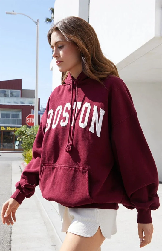 Burgundy Christy Boston Hoodie