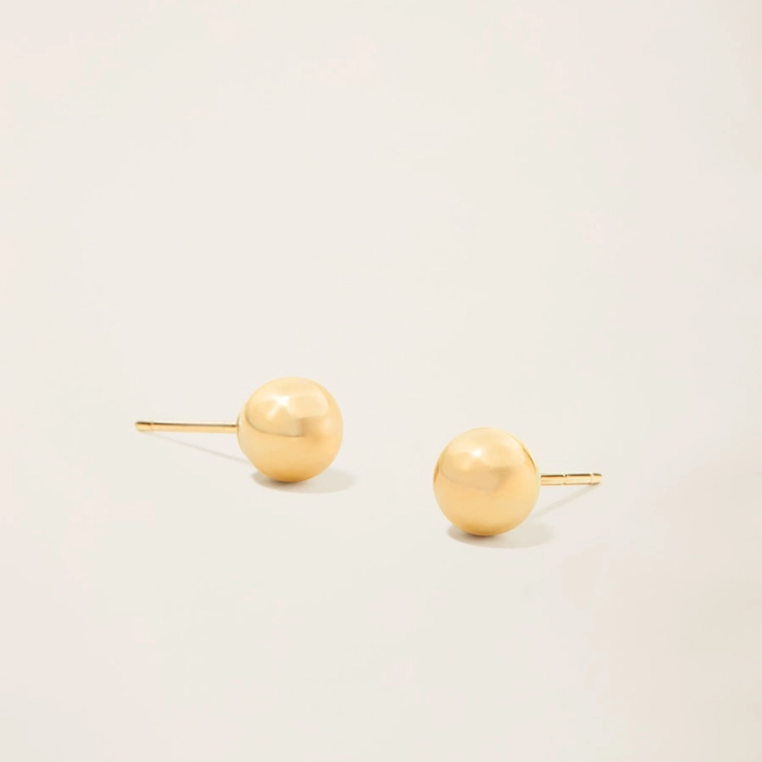 Italic - 14k Solid Gold Sphere Studs 5mm