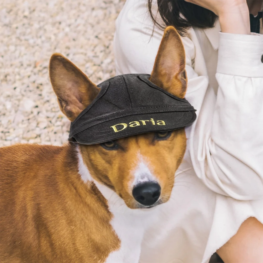 Personalised Multiple Sizes Dog Sun Hat Baseball Cap with Embroidered Name and Ear Hole Gift for Pet Lovers - CALLIE