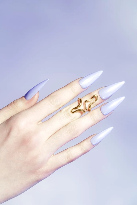 Liquid midi ring in gold