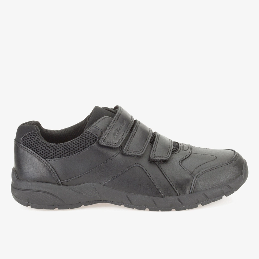 Boys Air Learn Youth Black Leather Shoes | Clarks Outlet