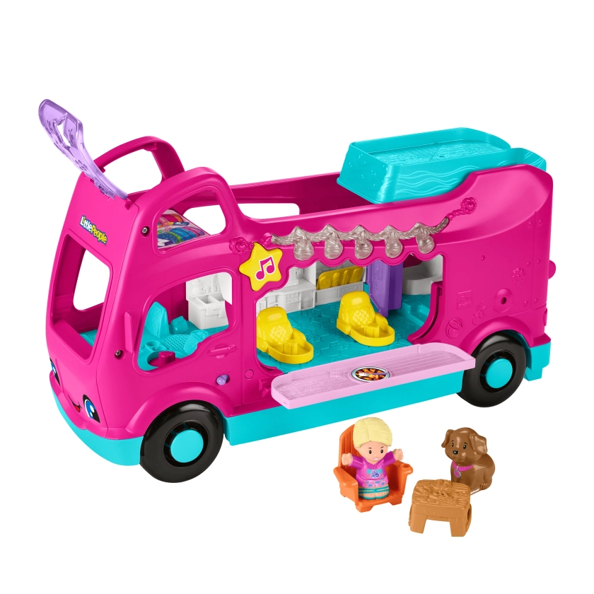 Fisher-Price Little People Barbie Little Dream Camper Rv Playset With Music Lights & 2 Figures