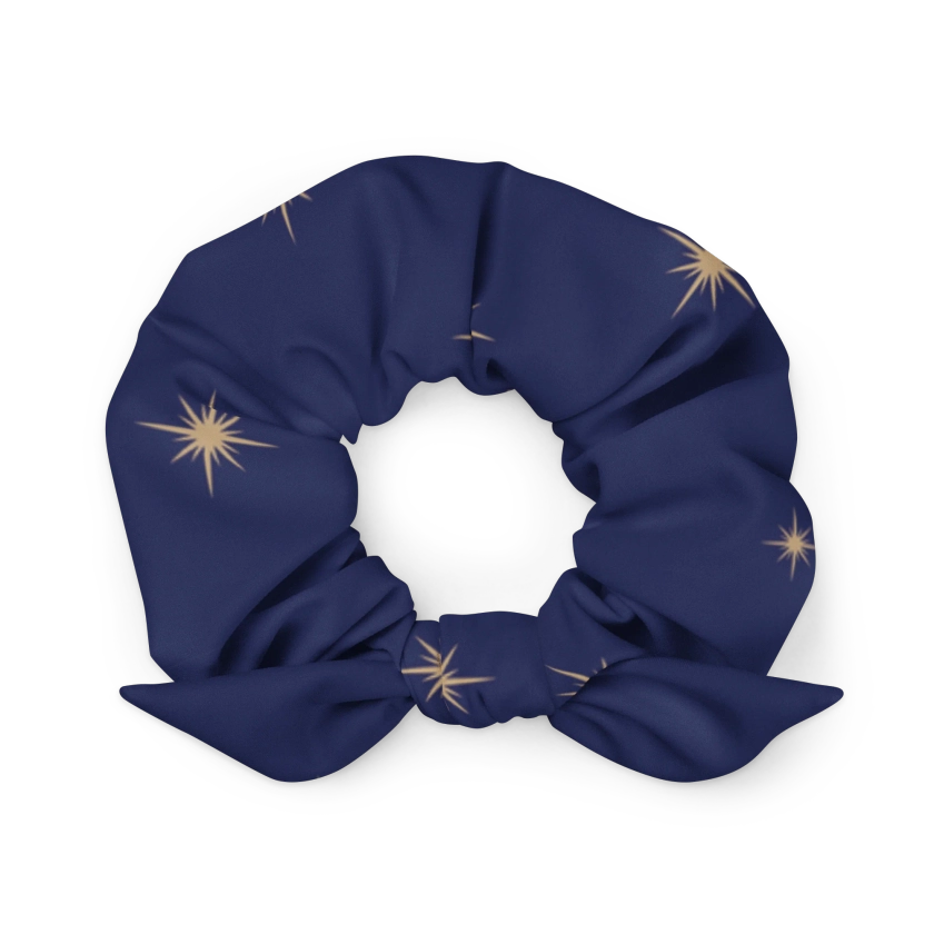 Celestial Print (Navy) Recycle Scrunchie