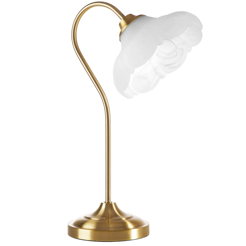 Beautiful 19" x 12" Glass Petal Shade Table Lamp with Gold Metal Base by Drew Barrymore - Walmart.com