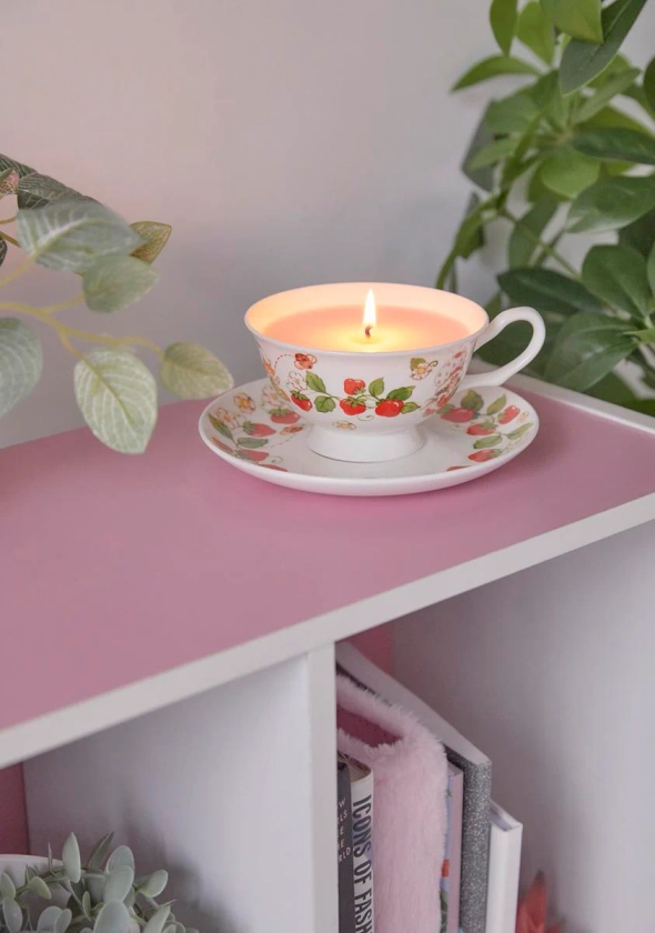 Dolls Kill X Strawberry Shortcake Scented Teacup Candle - White