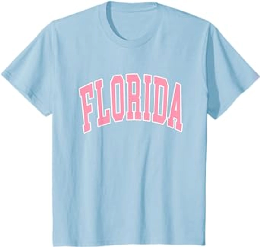 Amazon.com: Florida Beach Preppy Pink Font T-Shirt : Clothing, Shoes & Jewelry