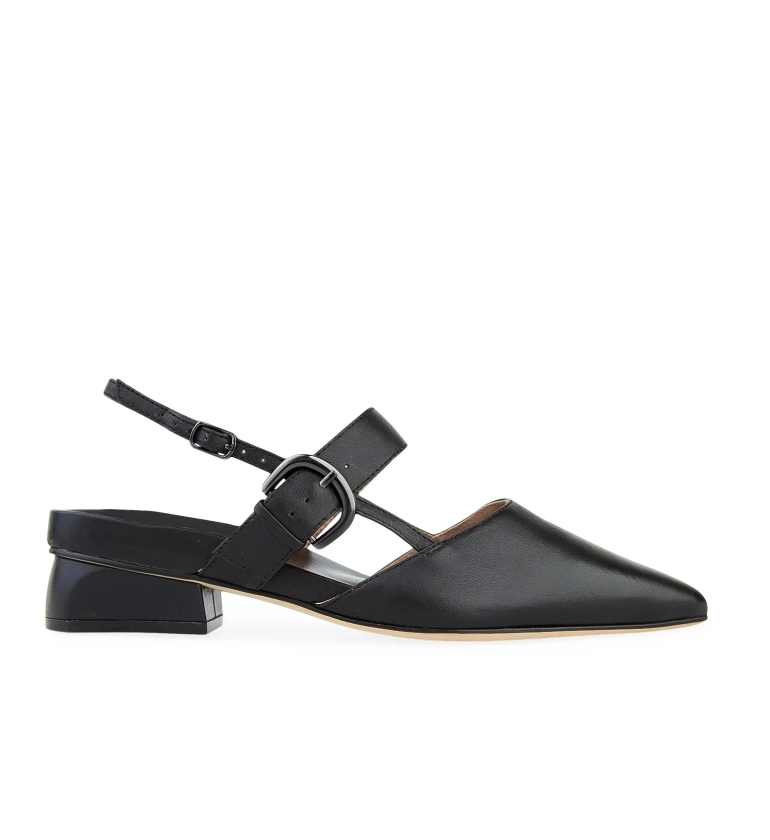 Eider Black Leather Flats | Bared Footwear