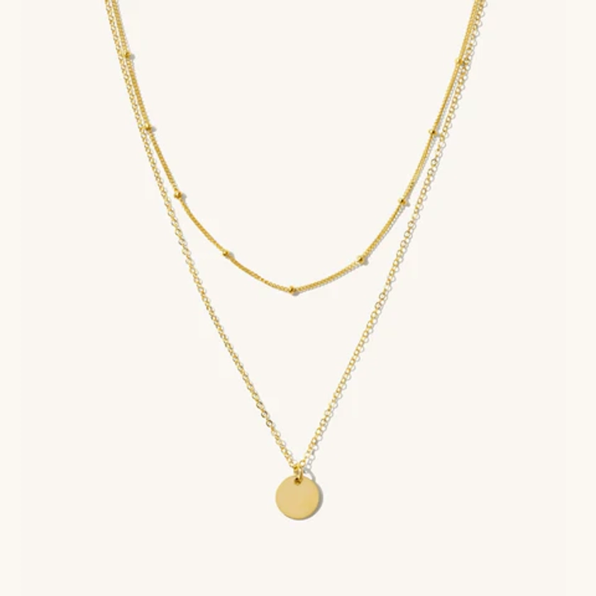 Satellite & Coin Necklace Set