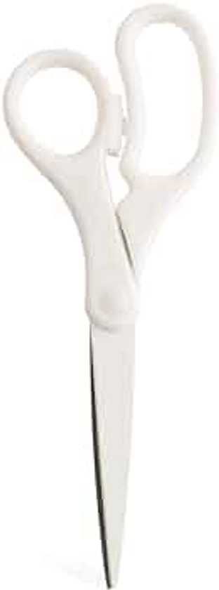 JAM PAPER Multi-Purpose Precision Scissors - 8 Inch - White - Ergonomic Handle & Stainless Steel Blades - Sold Individually