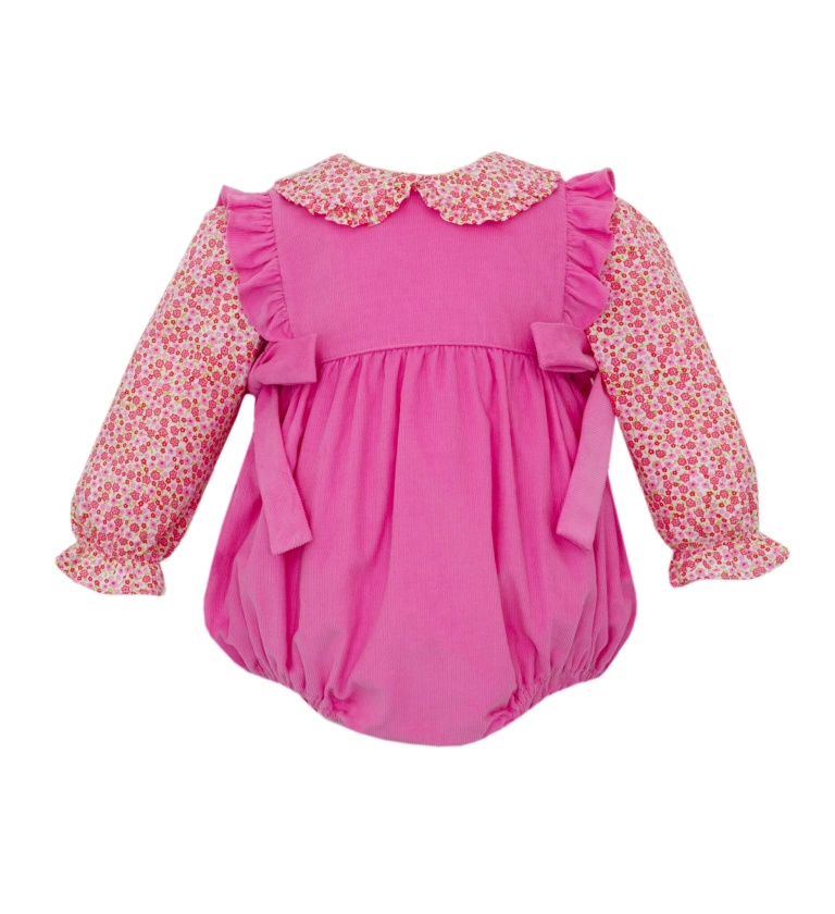 Petit Bebe Rose Pink Corduroy Bubble