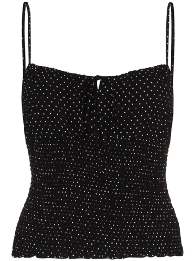 Meyer Polka Dot-print Crepe Top In Black