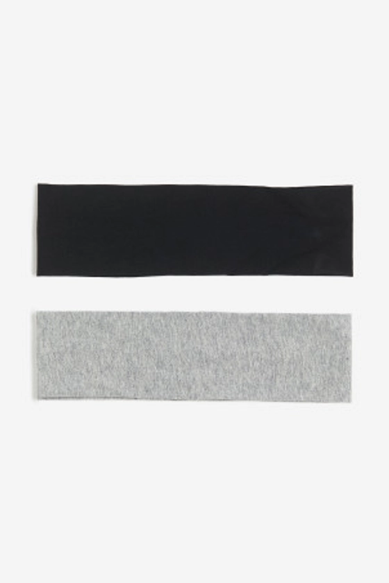 2-pack Jersey Headbands - Black/white - Ladies | H&M US