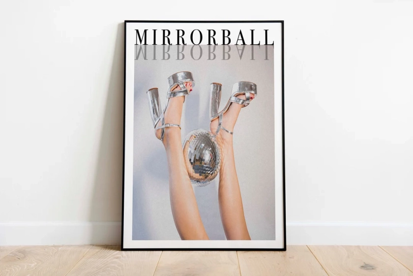 Mirrorball Print, Disco ball print, Folklore Design, Girly Wall Art, Preppy Wall Art, Retro Dorm Room Decor, Swiftie Gift