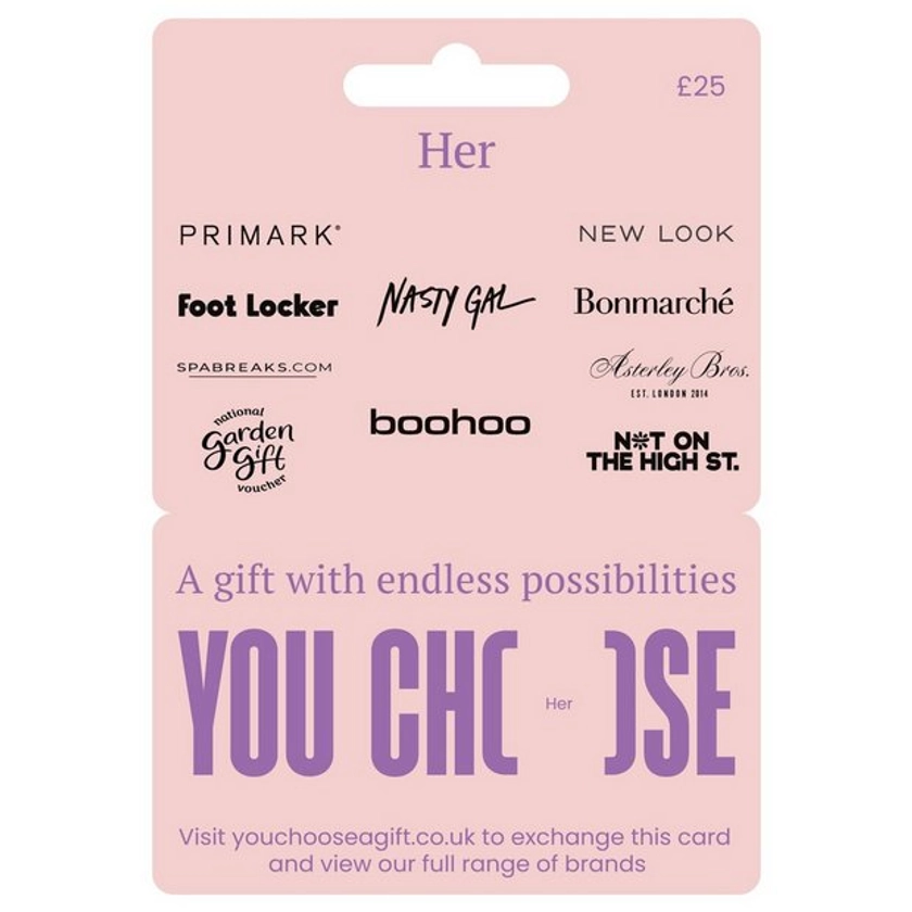 Buy You Choose Her 25 GBP Gift Card | Gift cards | Argos