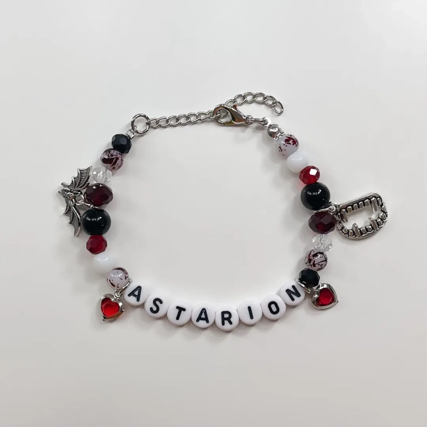 Astarion Bracelet bg3 baldurs gate video game dnd gamer cosplay fantasy vampire personalized beaded handmade gift him her present jewelry