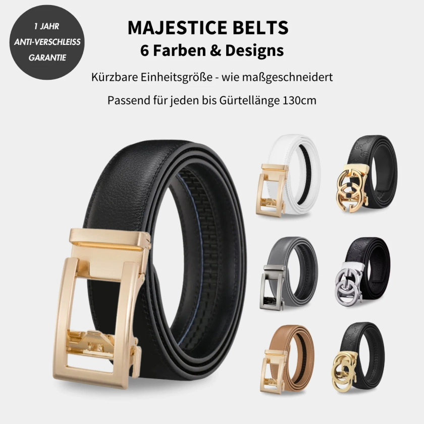 MAJESTICE BELT: Easy-Click Automatik Ledergürtel für Damen + GRATIS Ge