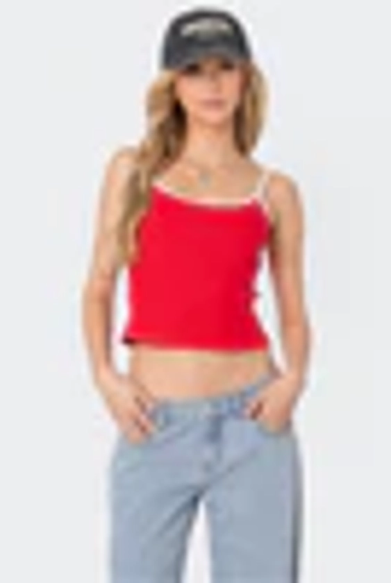 Franky Ribbed Contrast Tank Top