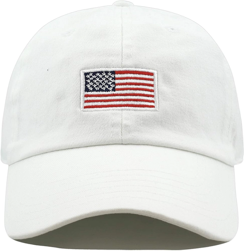 USA Flag & Embroidery Premium 100% Cotton Low Profile Adjustable Baseball Dad Cap